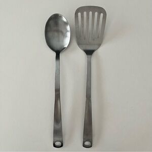 Stainless Steel Cooks Club Solid Serving Spoon And Spatula